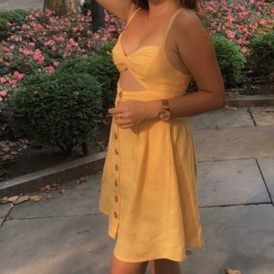 Light orange with buttons dress